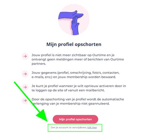 ourtime profiel verwijderen|Managing my profile